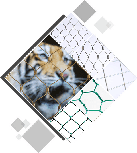 There is a photo about various types of zoo mesh.